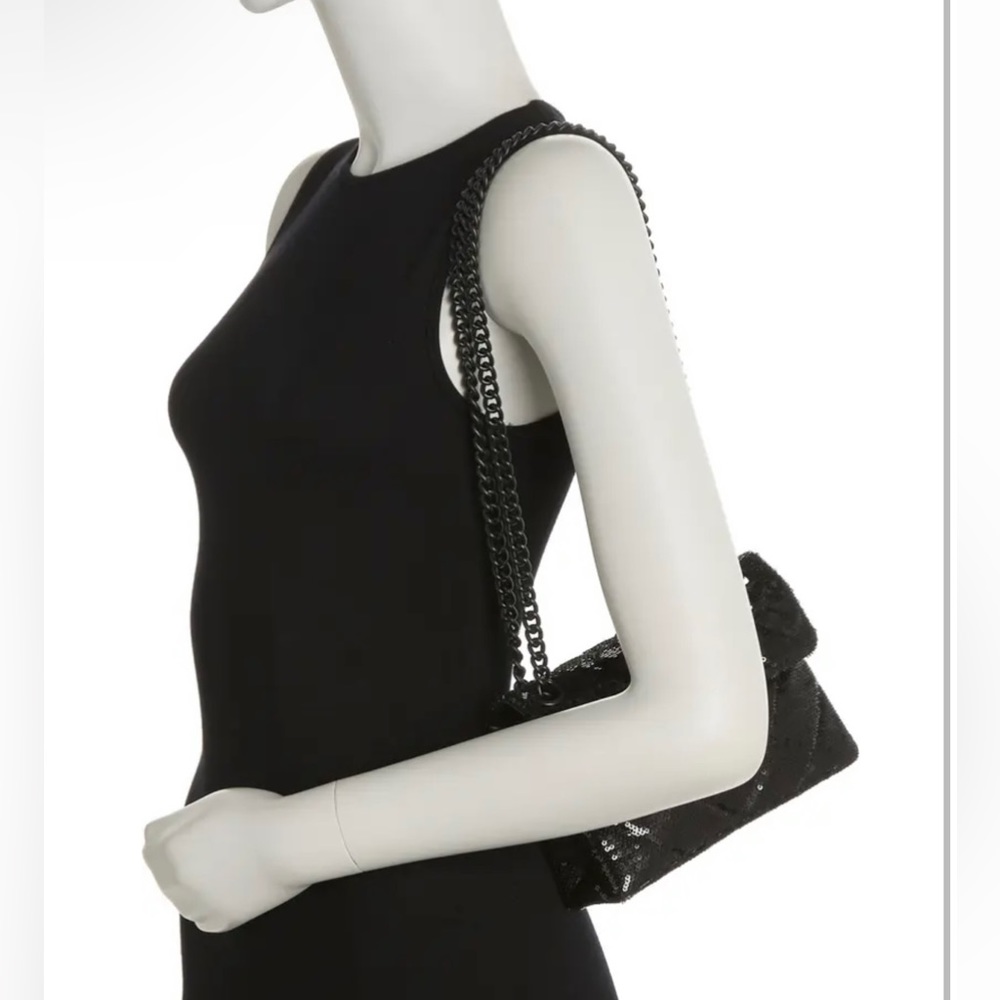 KURT GEIGER LONDON Mini Kensington Black Sequins Shoulder Bag - Picture 3 of 6